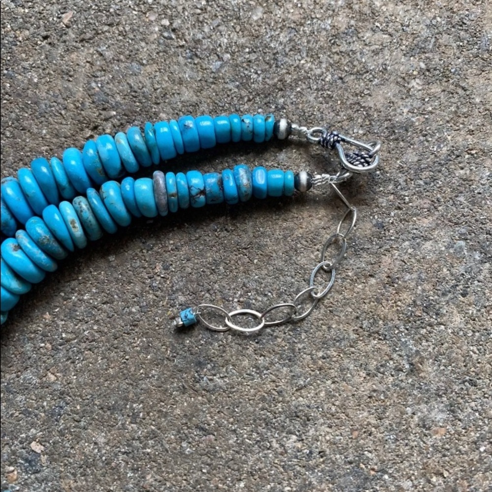 Sterlingsilver Graduated Blueturquoisebeadnecklace - image 6